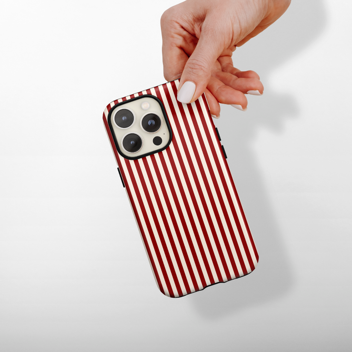 Tough Phone Case - Cherry Red Stripes