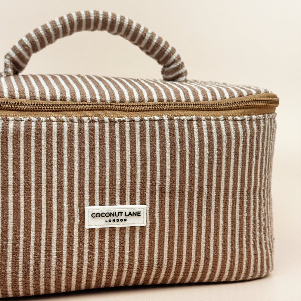 Travel Towel Vanity Case - Chestnut Stripes