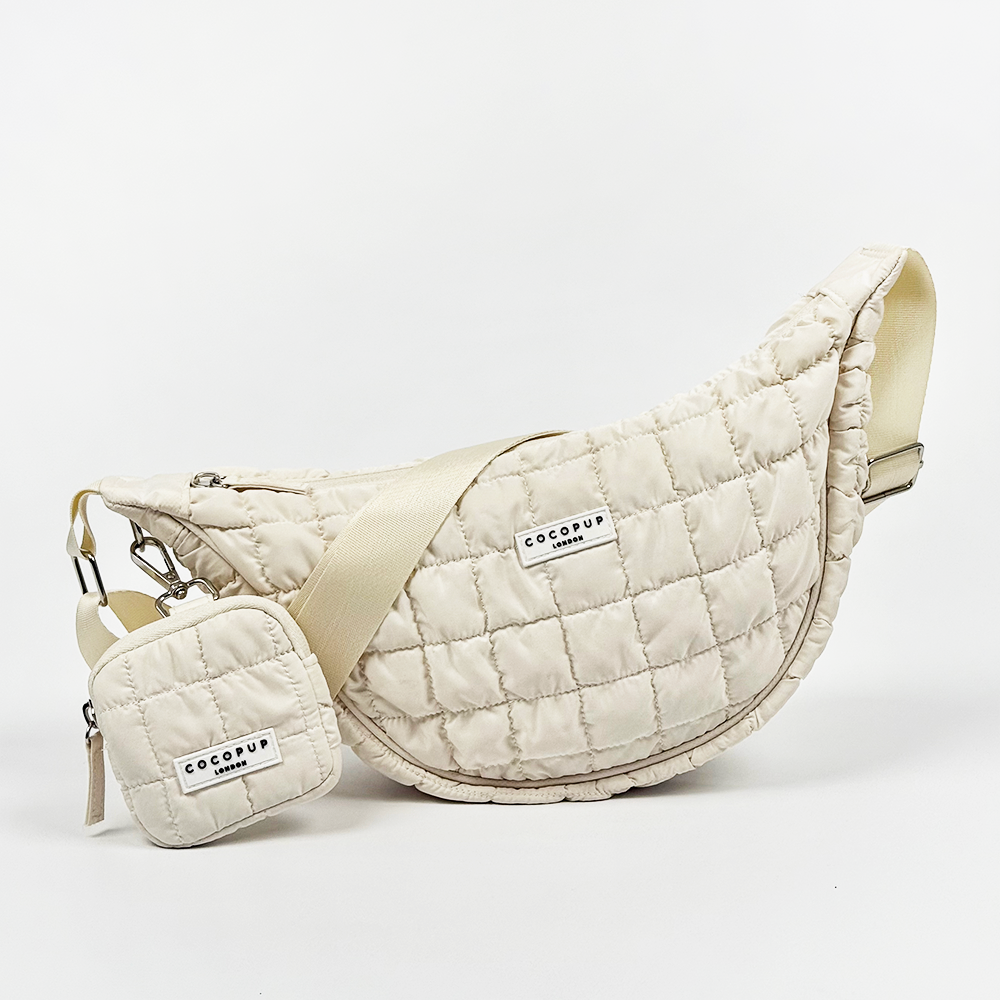 Crossbody Crescent Dog Walking Bag Bundle - Cloud