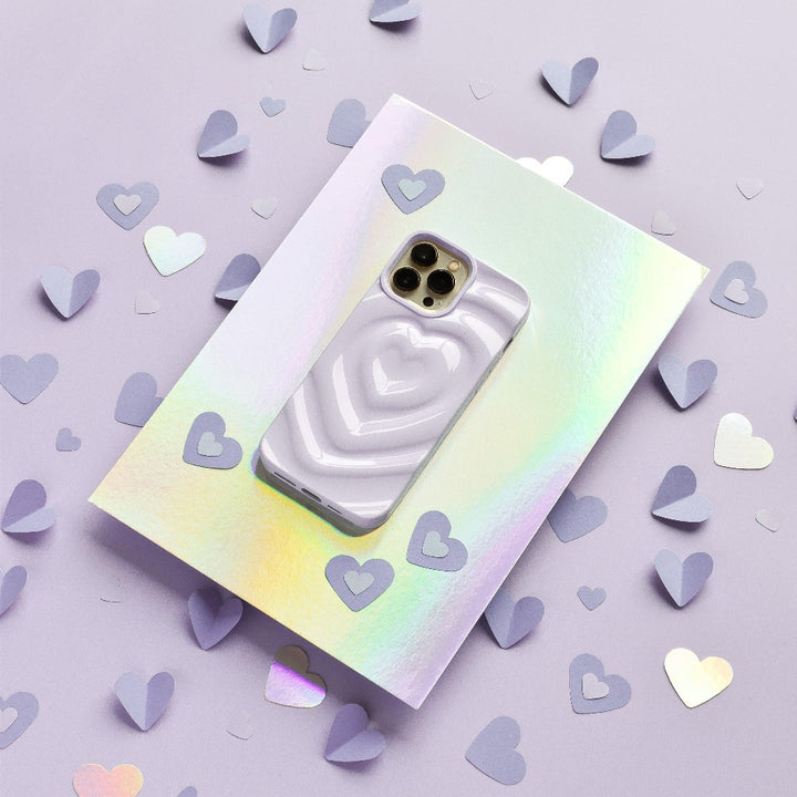 Textured Melting Heart Phone Case - Lilac