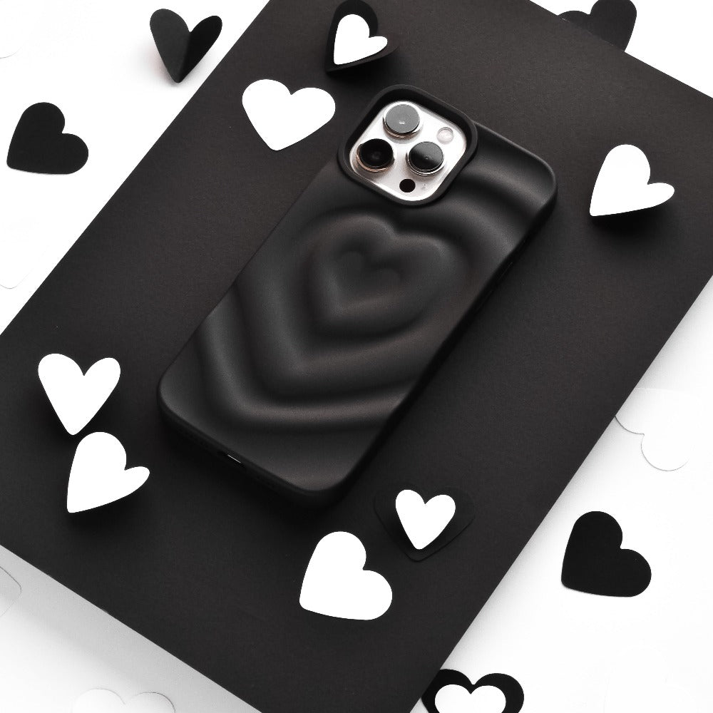 Aesthetic Melting Heart Phone Case - Matte Black