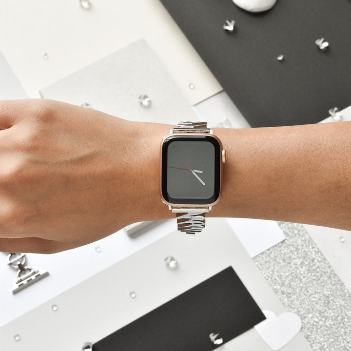 Get Wavy Apple Watch Strap - Silver