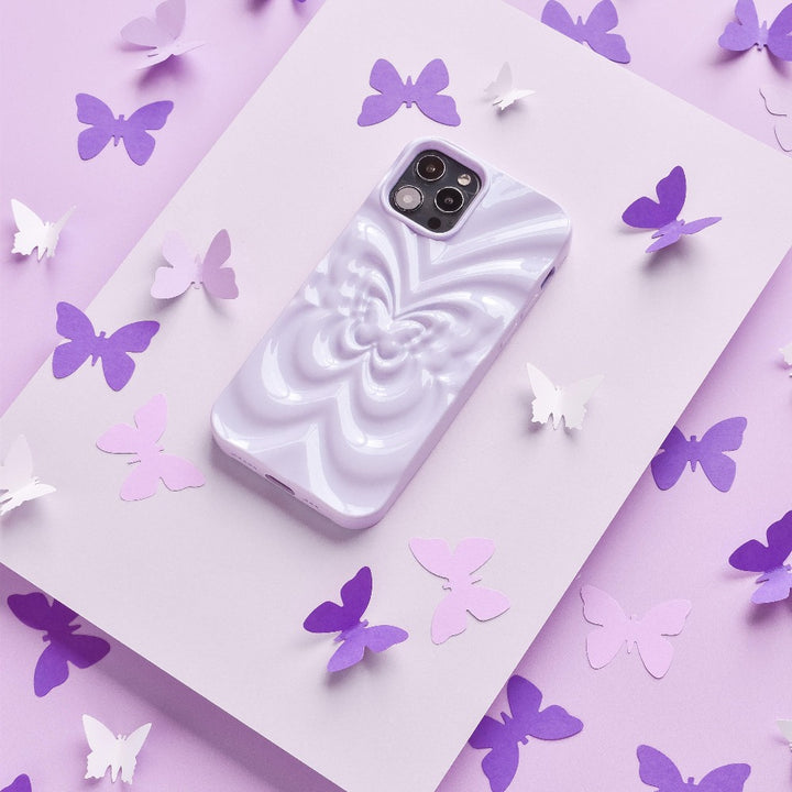 3D Butterfly Phone Case - Lilac