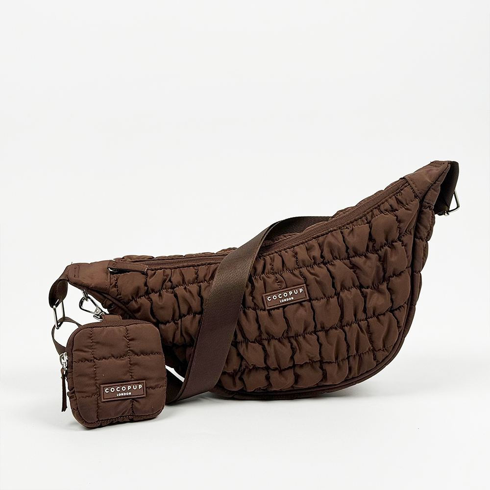 Crossbody Crescent Dog Walking Bag Bundle - Espresso