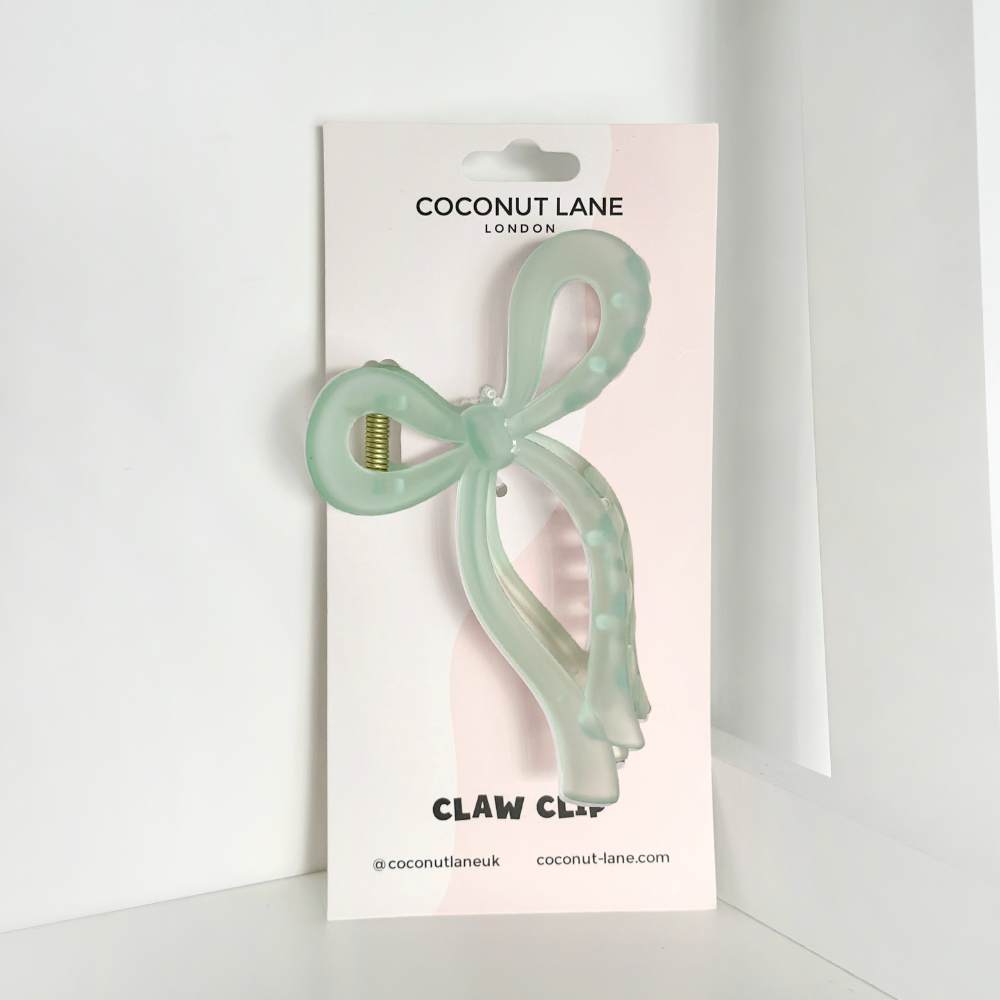 Cute Bow Claw Clip - Green
