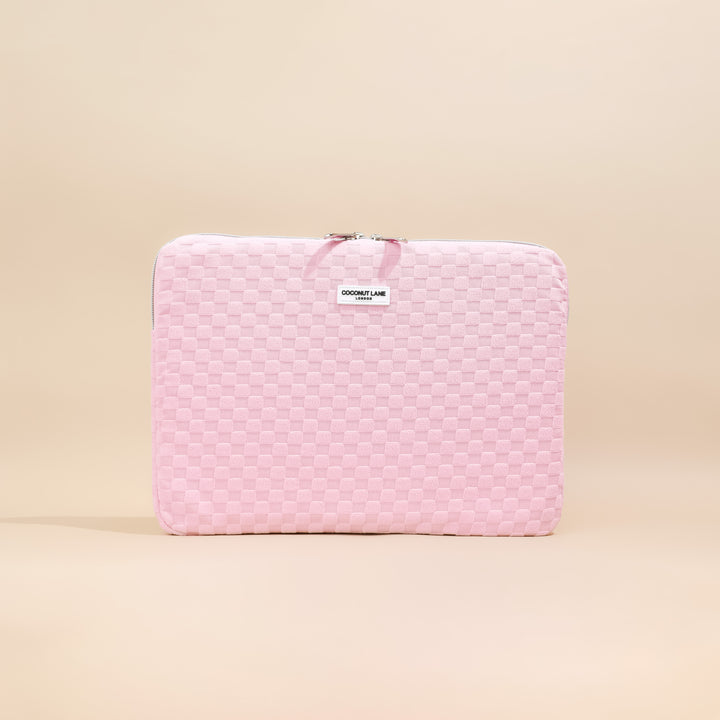 Baby Pink Terry Towel Laptop Sleeve