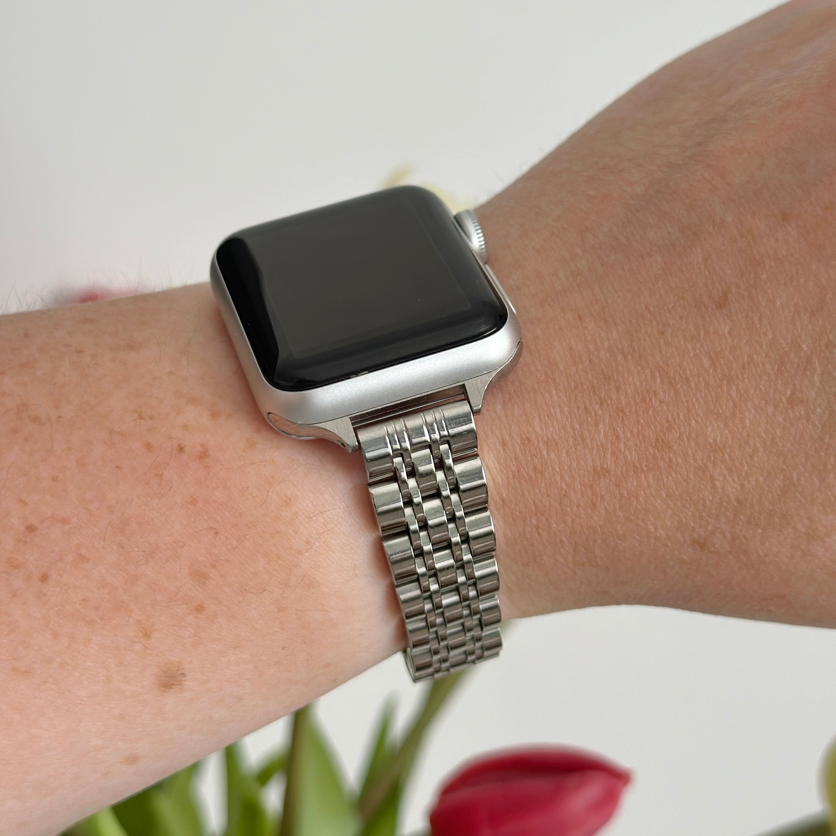 Slim Stainless Steel Apple Watch Strap - Silver | Watch