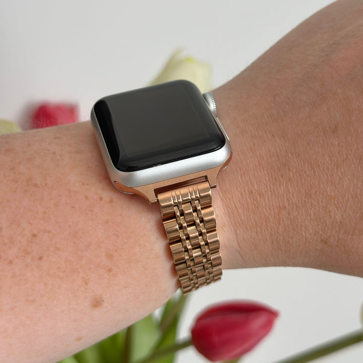 Slim Stainless Steel Apple Watch Strap - Rose Gold