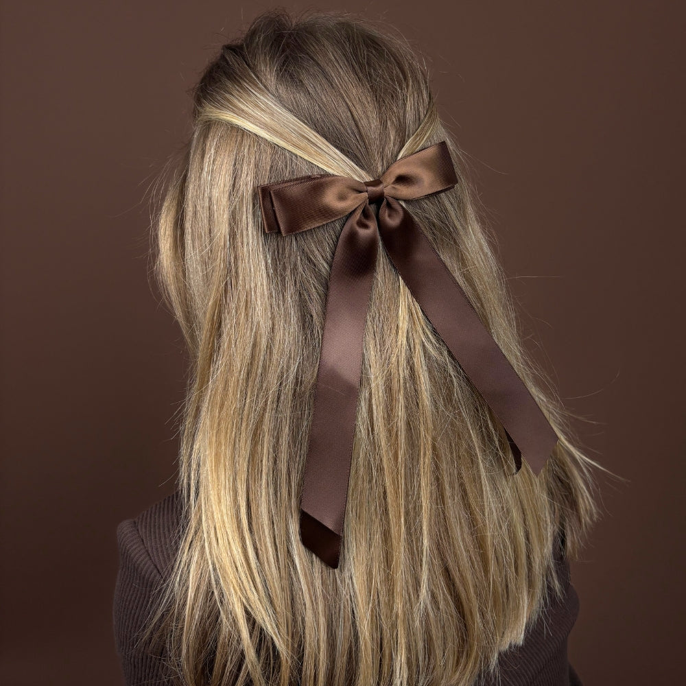 Ribbon Bow Clip - Chocolate