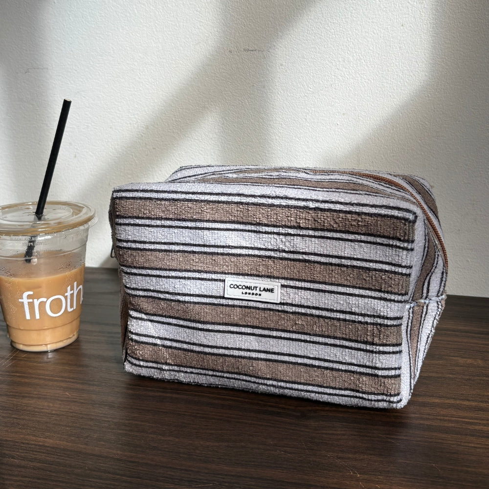 Towel Makeup Bag - Retro Stripes