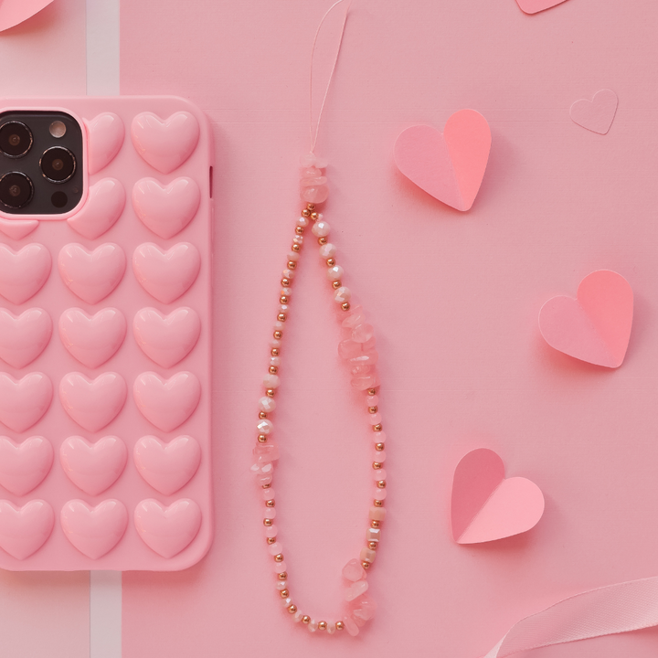 Ultimate iPhone Bundle - 3D Hearts Candyfloss Pink