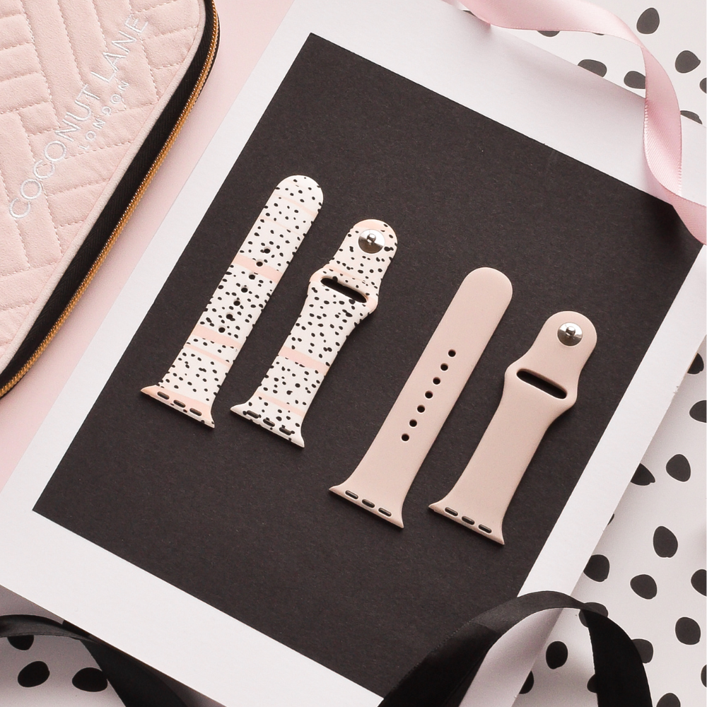 Apple Watch Strap Travel Bundle - Pink Dalmatian & NAKD Dusty Pink