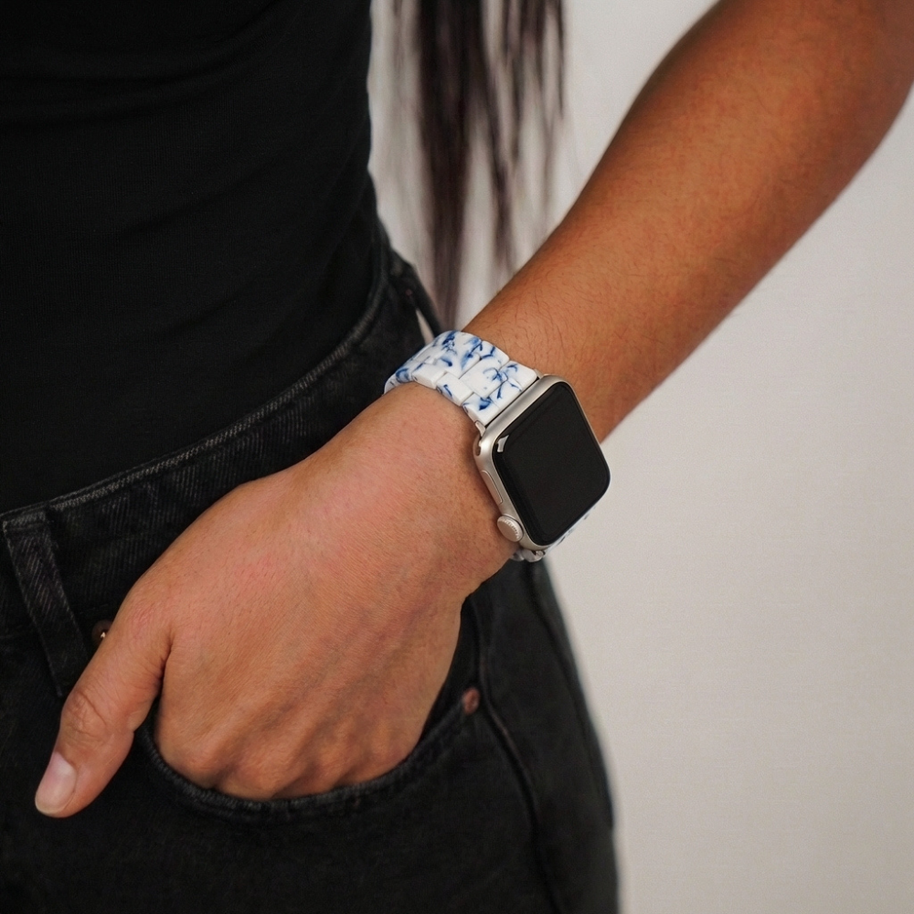 Luxe Blue & White Apple Watch Strap