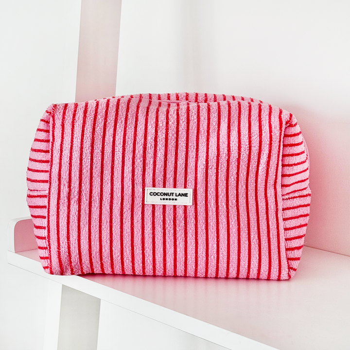 Cherry Stripes Towel Makeup Bag & Scrunchie Set