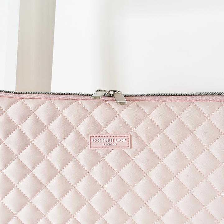 Quilted Marshmallow Pink Laptop Sleeve