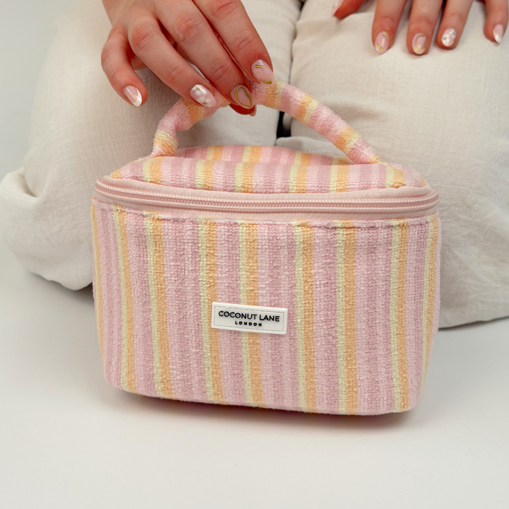 Close up image of Mini Vanity Case - Pastel Stripes