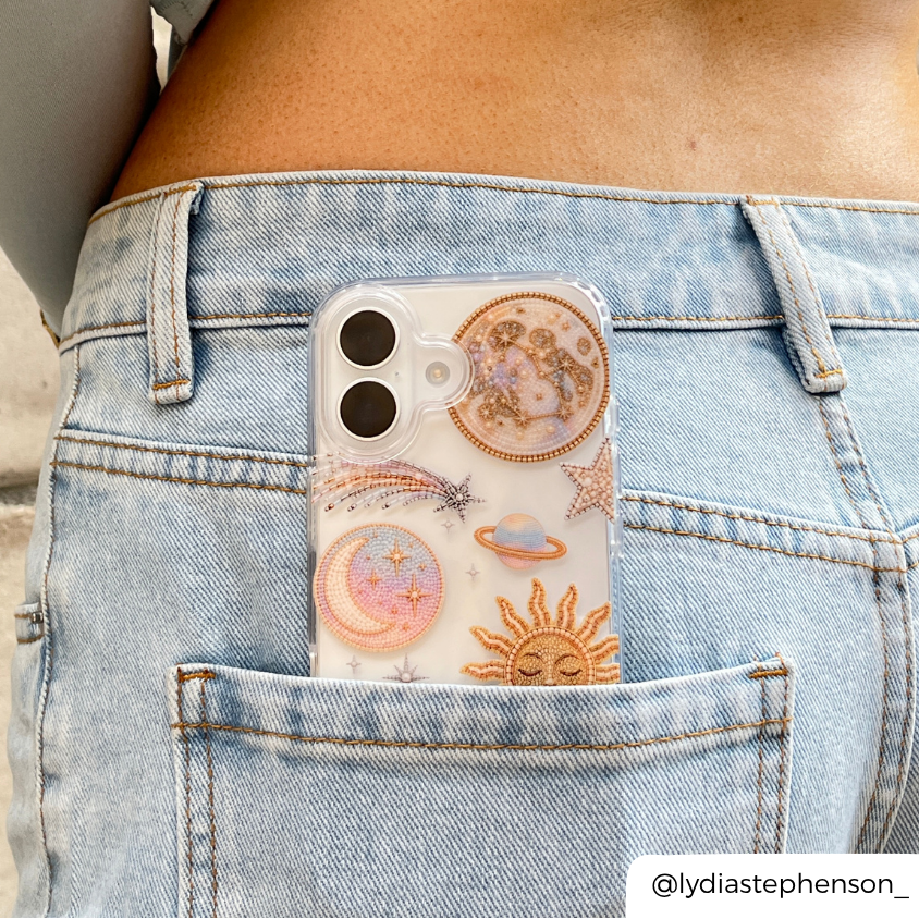 Opal Celestial Phone Case in jean pocket