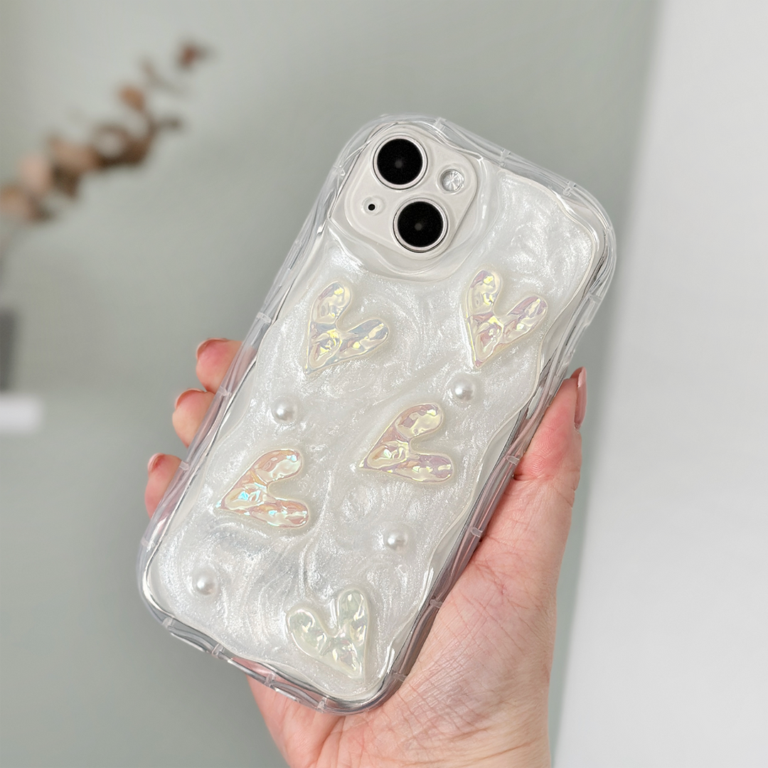 Pearl Clear Phone Skin Resin Pearl Phone Case: 3D Glitter Crystal Bling IPhone Pearl Clear Phone Skin Resin Pearl Phone Case: 3D Glitter Crystal Bling IPhone