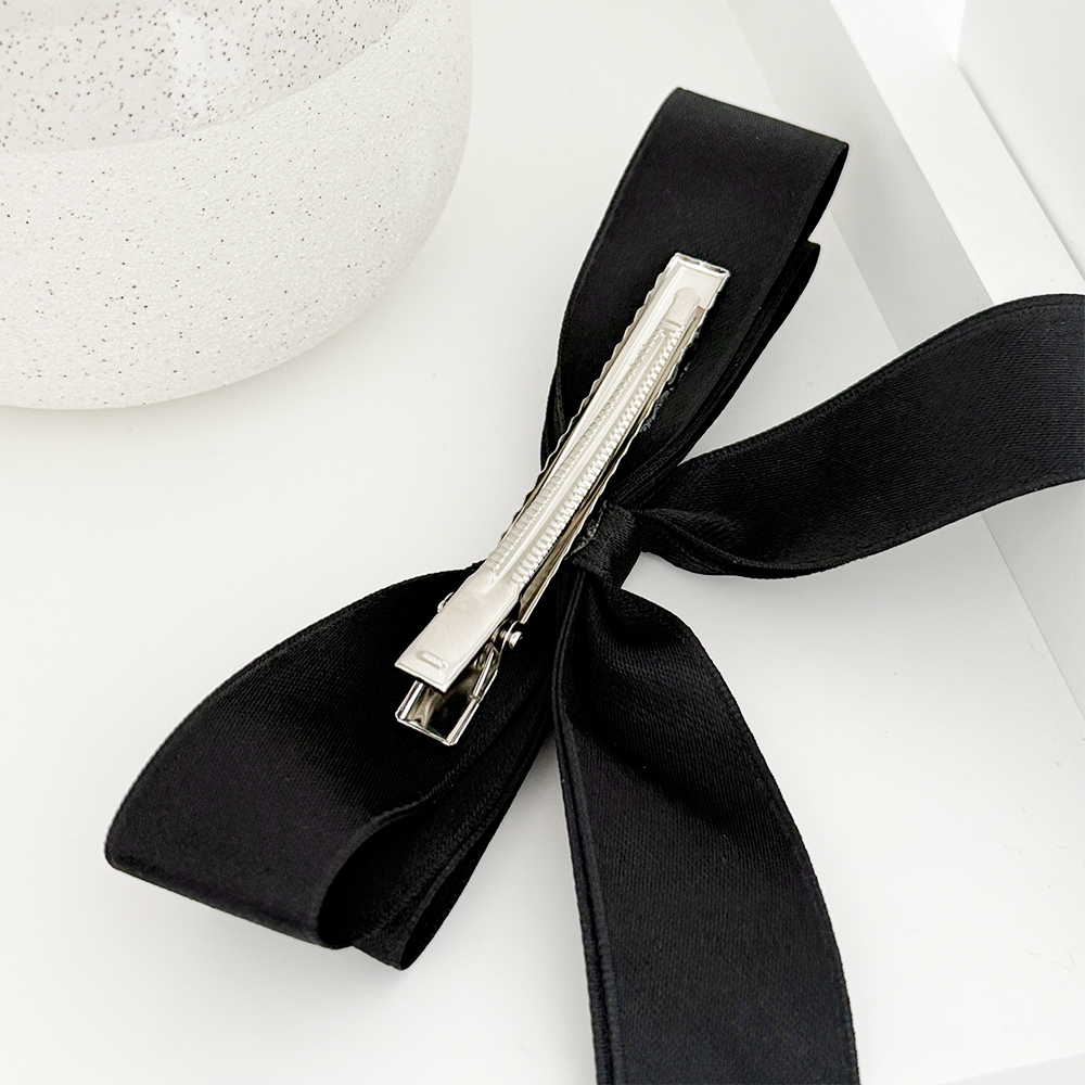 Ribbon Bow Clip - Black
