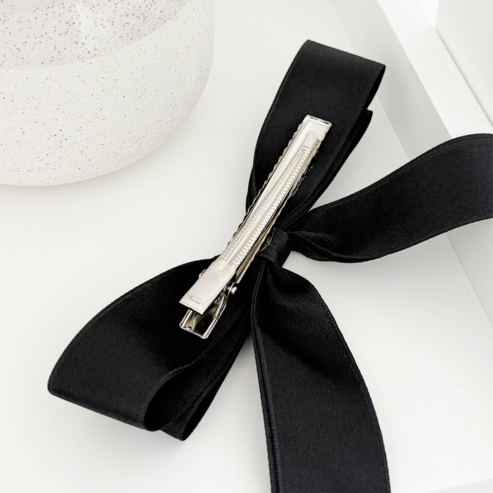 Ribbon Bow Clip - Black