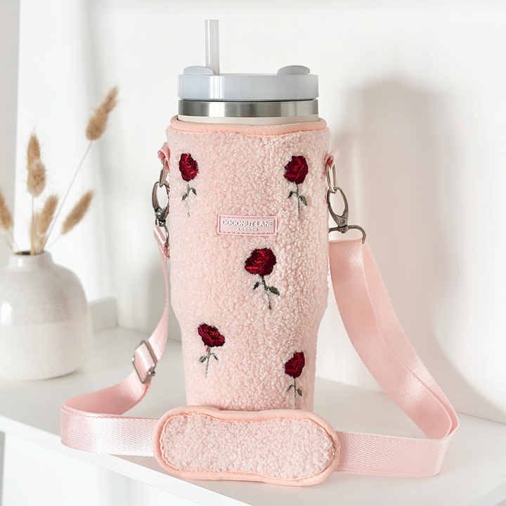 Tumbler Carry Case - Embroidered Roses Teddy