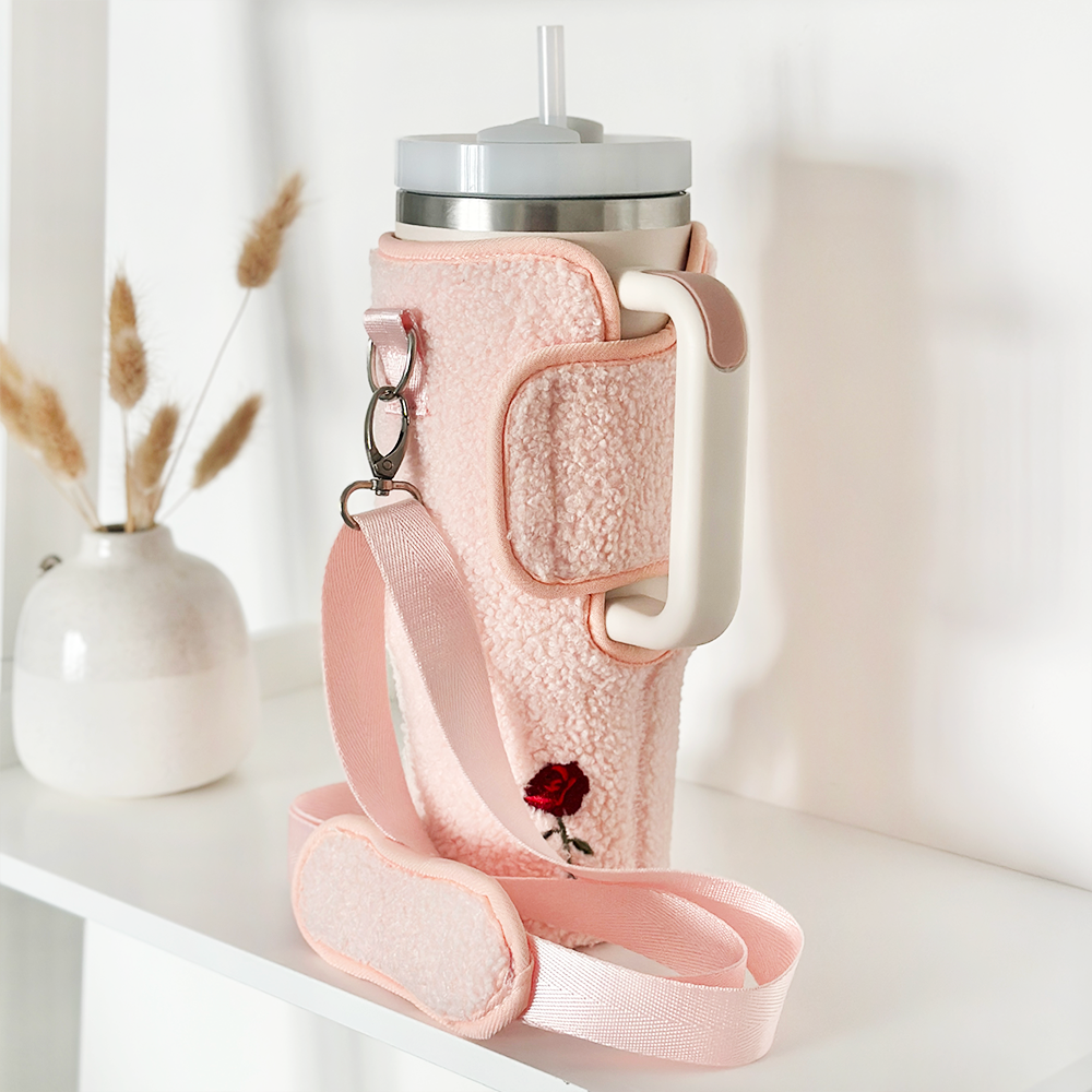 Tumbler Carry Case - Embroidered Roses Teddy