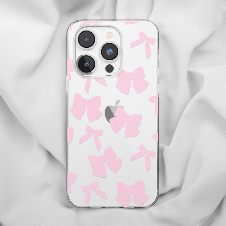 Clear Phone Case - Pink Bows