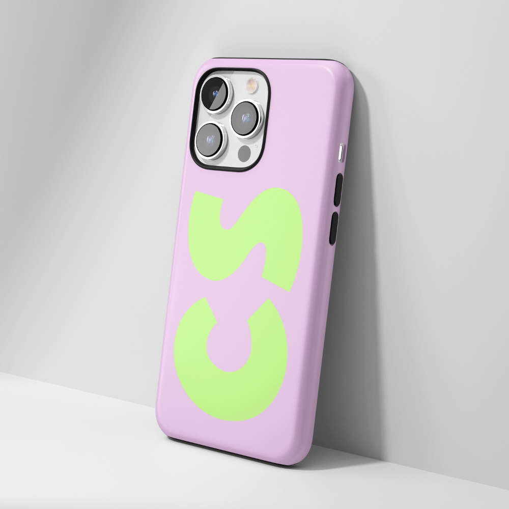 Personalised Colour Block Phone Case - Lilac & Lime