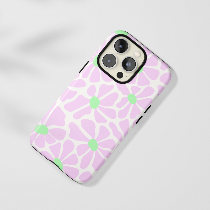 Tough Phone Case - Lilac & Lime Abstract Flowers