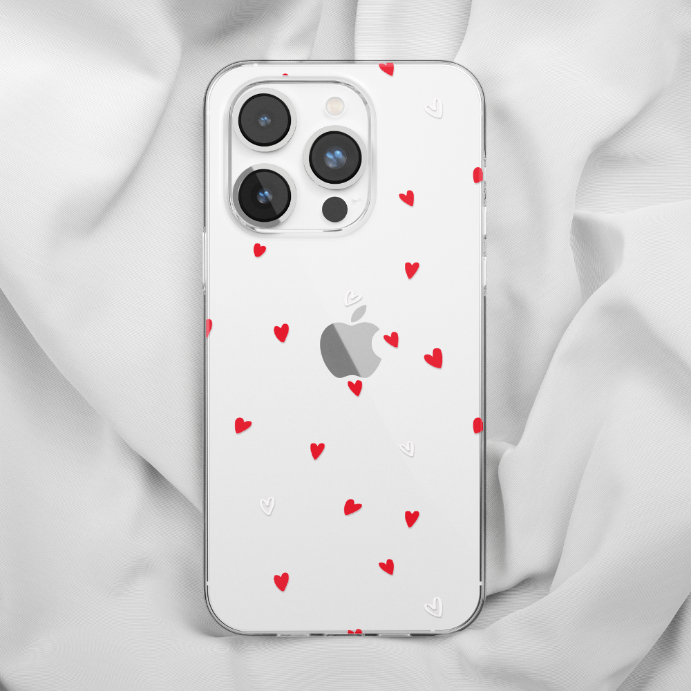 Clear Phone Case - Cute Hearts