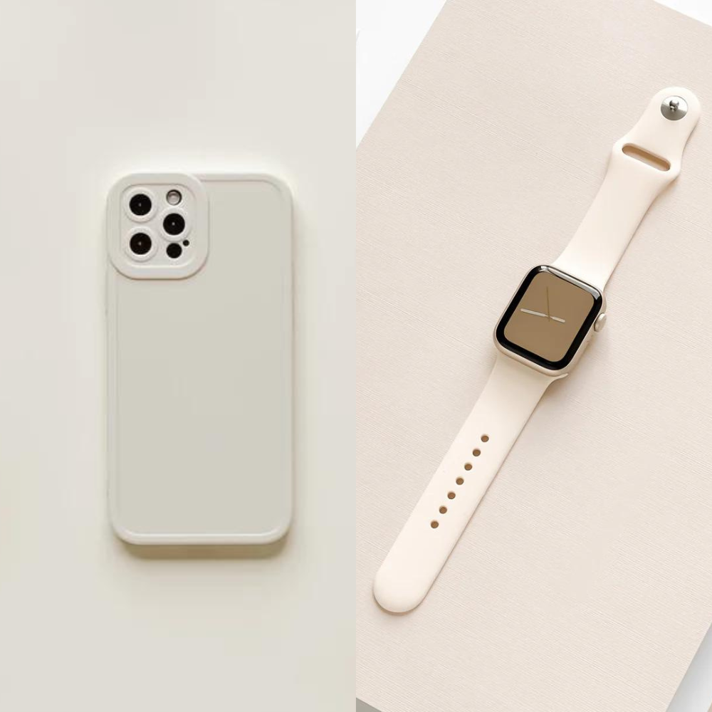 NAKD Bundle - Phone Case + Apple Watch Strap - Creamy White