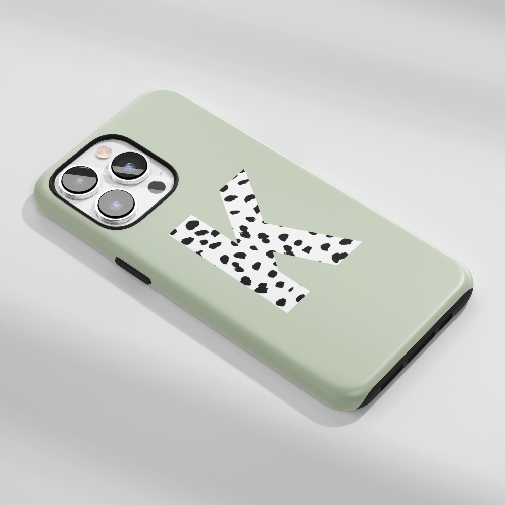 Personalised Single Initial Phone Case - Monochrome Spots
