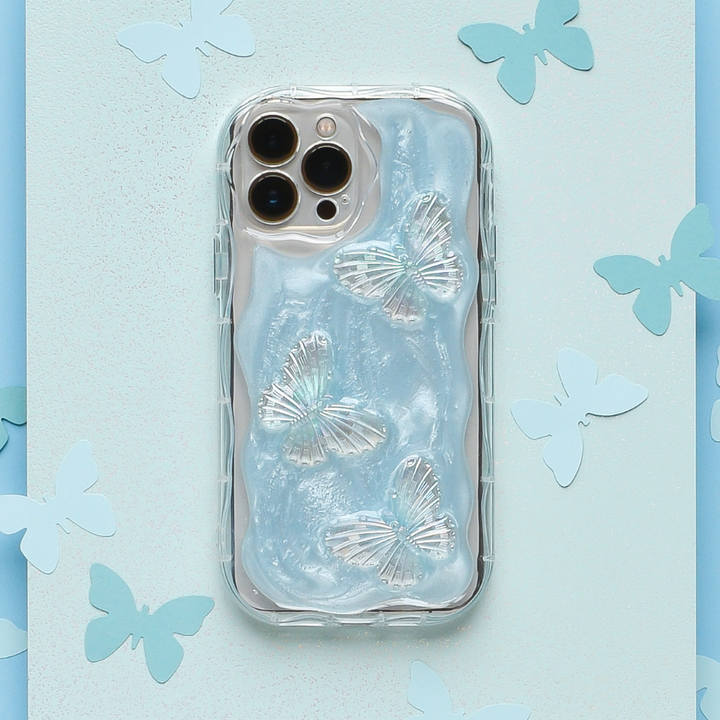 Shimmer Blue Butterflies Phone Case