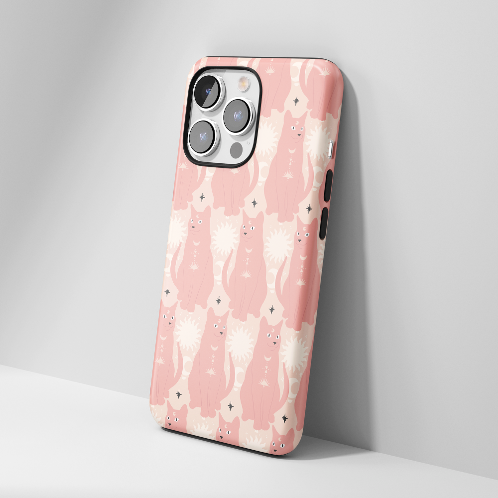 Tough Phone Case - Magic Pink Cat