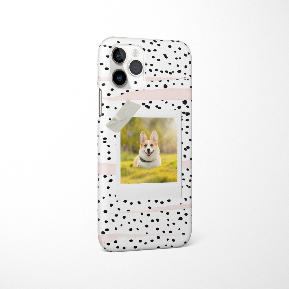 Patterned Personalised Polaroid Dog Phone Case - Upload Your Photo