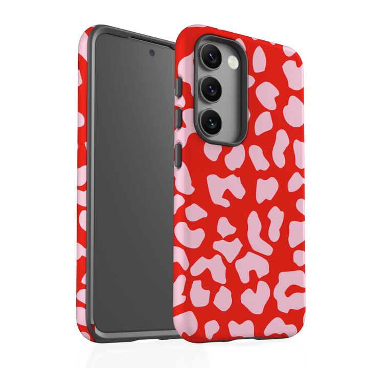 Samsung Phone Case - Red & Pink Leopard