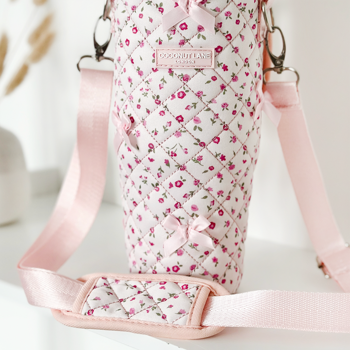 Tumbler Carry Case - Quilted Pink Watercolour Flowers