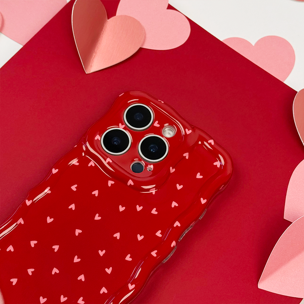 Wavy Phone Case - Mulberry Hearts