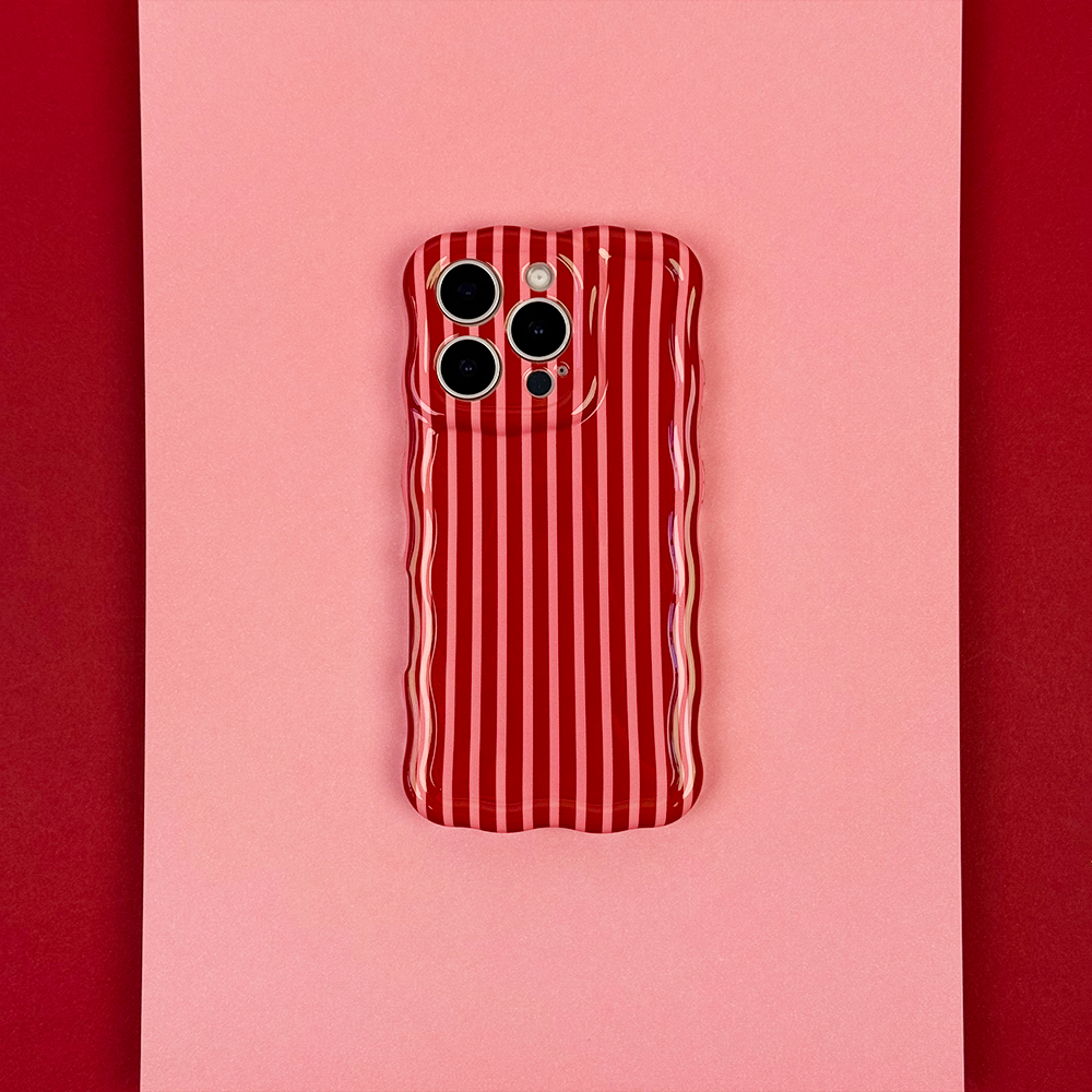 Wavy Phone Case - Mulberry Stripes