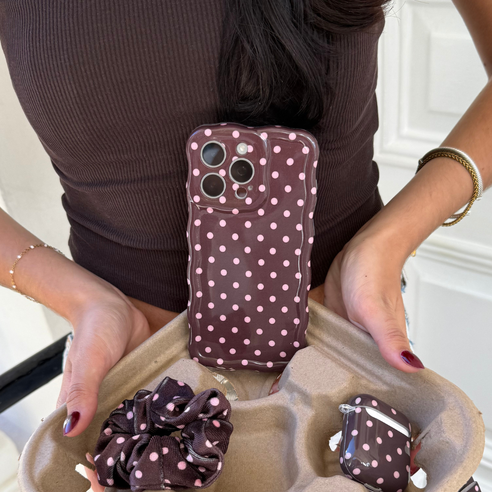 Wavy Phone Case - Brown Polka Dot | Phone Cases Wavy Phone Case - Brown Polka Dot | Phone Cases