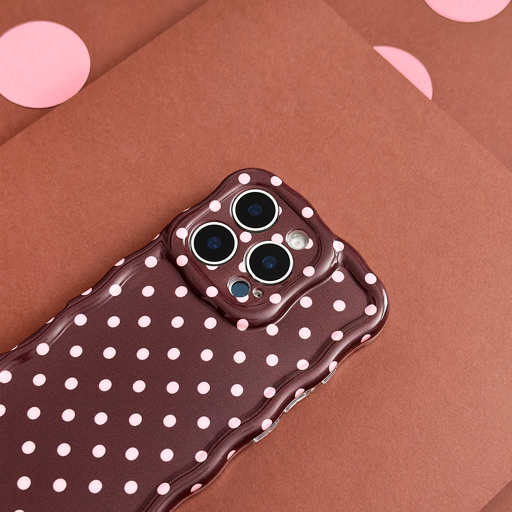 Wavy Phone Case - Brown Polka Dot | Phone Cases Wavy Phone Case - Brown Polka Dot | Phone Cases