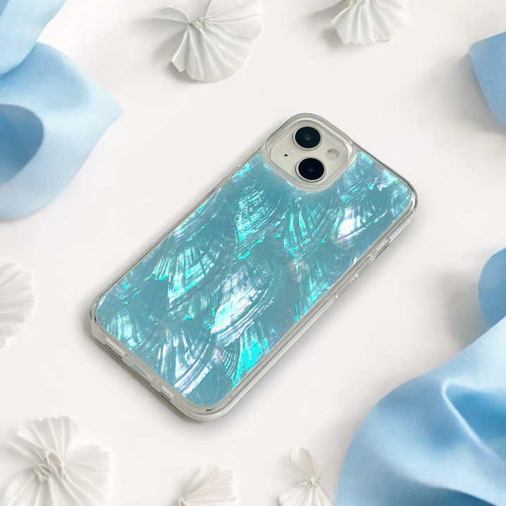 Real Natural Shell Phone Case - Blue