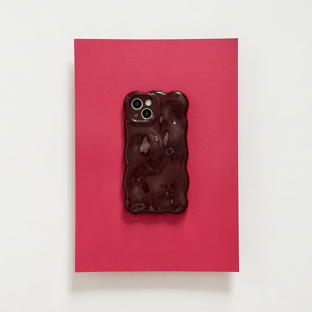 3D Bubble Phone Case - Burgundy