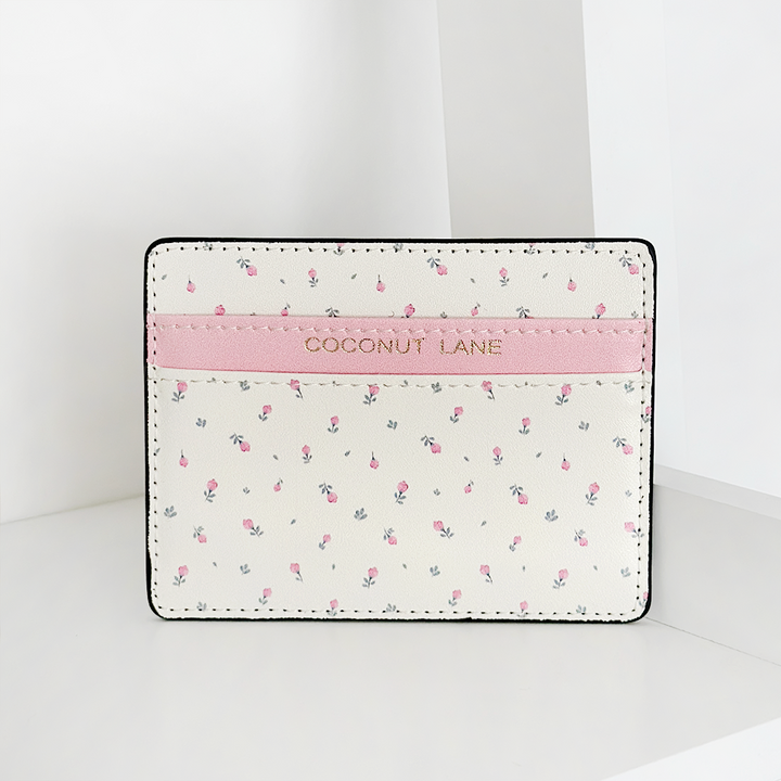 Ditsy Floral White Card Holder