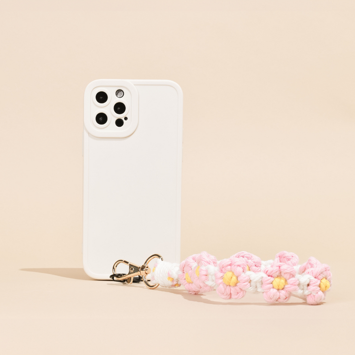 Crochet Flower Phone Strap Bundle - Pink Daisy