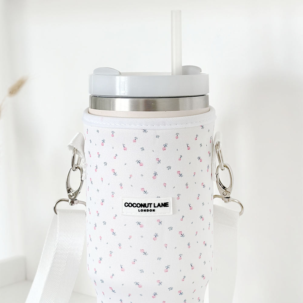 Tumbler Carry Case - Ditsy Floral White