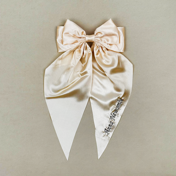 Big Bow Hair Clip - Nude