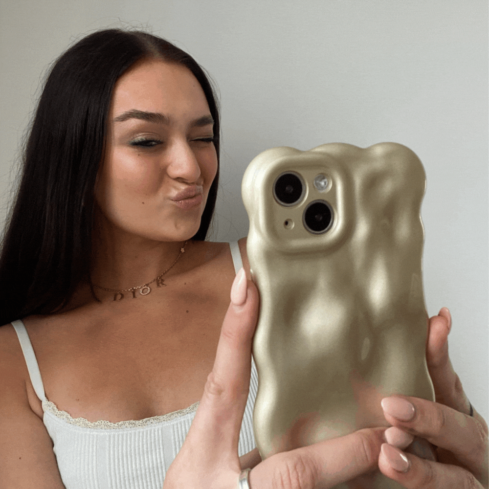 3D Pearl Phone Case - Gold