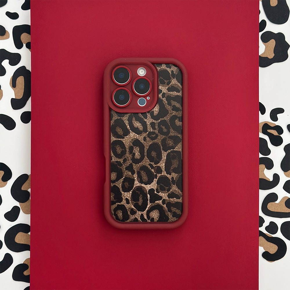 Burgundy Leopard Phone Case, iPhone 14 Plus Burgundy Leopard Phone Case, iPhone 14 Plus