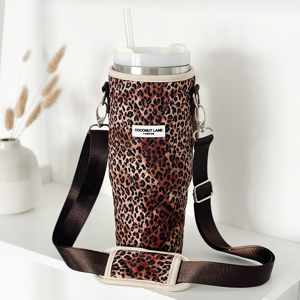 Tumbler Carry Case - Quilted Leopard